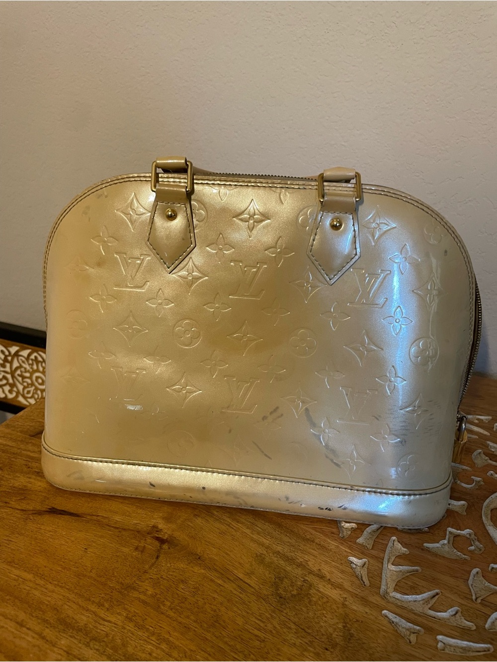 Louis Vuitton Metallic Gold Alma Satchel